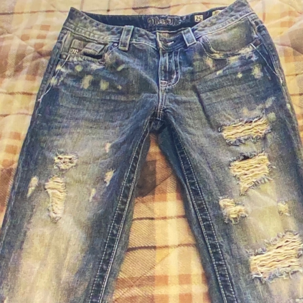 Miss Me Distressed Blue Boyfriend Jeans